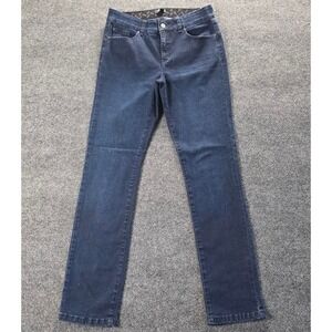 Jones New York Womens Dark Wash Straight Leg Jeans Size 10 Indigo Stretch Denim